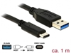 Изображение Delock Cable SuperSpeed USB 10 Gbps (USB 3.1 Gen 2) Type-A male > USB Type-C™ male 1 m black