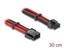 Изображение Delock Extension Cable 8 pin male to 6 + 2 pin PCIe female textile shielding red-black 30 cm