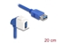 Attēls no Delock Keystone Module Cable USB 5 Gbps Type-A female to USB Type-A female 90° angled 20 cm blue