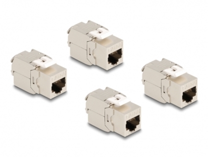 Attēls no Delock Keystone Module RJ45 jack Cat.6A STP 4 pieces