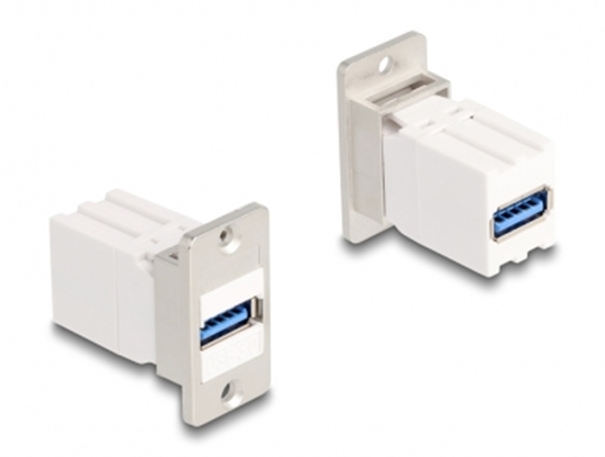 Picture of Delock Panel Mount Keystone Module coupler USB 5 Gbps Type-A female to USB Type-A female conical