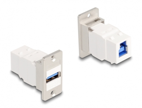 Picture of Delock Panel Mount Keystone Module USB 5 Gbps Type-A female to USB Type-B female conical