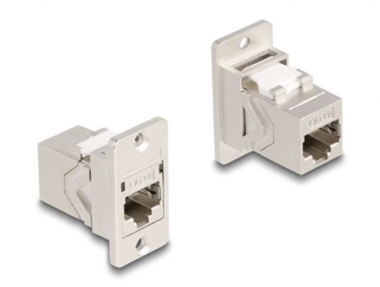 Picture of Delock Panel Mount RJ45 Keystone Module coupler jack to jack Cat.6A metal conical