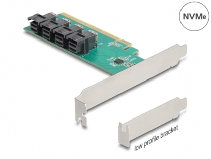 Attēls no Delock PCI Express x16 Card to 4 x internal SFF-8643 NVMe - Bifurcation - Low Profile Form Factor