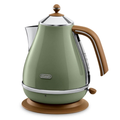 Attēls no DELONGHI Icona Vintage Kettle KBOV 2001.GR, 1,7L, 2000W, Stainless steel, Green/Brown