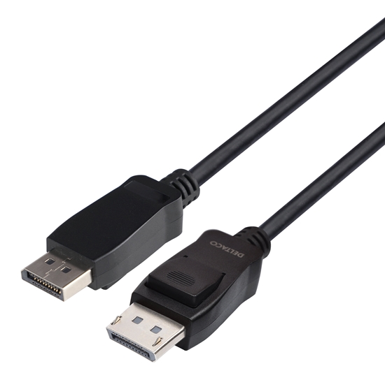 Picture of DELTACO DisplayPort kabelis, 2m, 8K, DP 1.4, DSC 1.2, LSZH juodas„DisplayPort“ laidas, skirtas pri