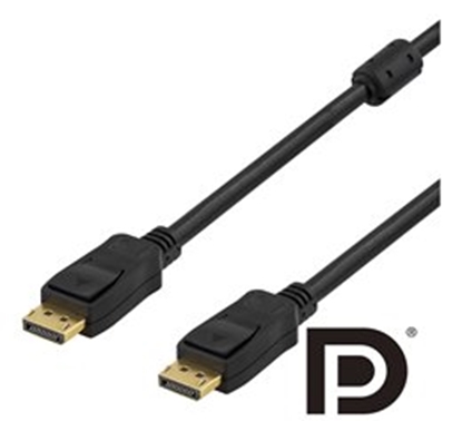 Attēls no DELTACO DisplayPort monitor cable, Ultra HD in 60Hz, 21.6 Gb / s, 3m, black, 20-pin ha - haDisplayPo