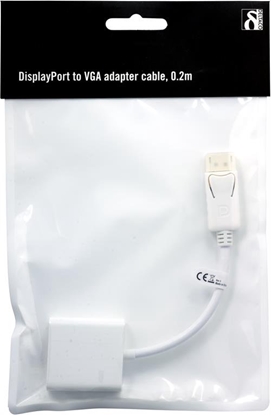 Attēls no DELTACO DisplayPort to VGA adapter, Full HD in 60Hz, white, 0.2m, 20-pin ha - 15-pin hoCharacteristi