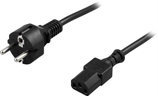 Picture of DELTACO grounded device cable for connection between device and wall outlet, straight CEE 7/7 to str