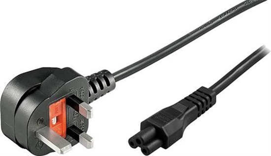 Picture of DELTACO grounded device cable for connection between unit and wall socket, BS 1363 to straight IEC 6