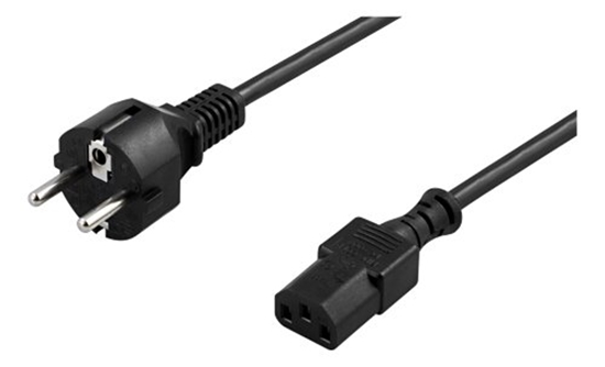 Picture of DELTACO grounded device cable, CEE 7/7 to IEC 60320 C13, 10m, max 250V / 10A, blackGrounded device c