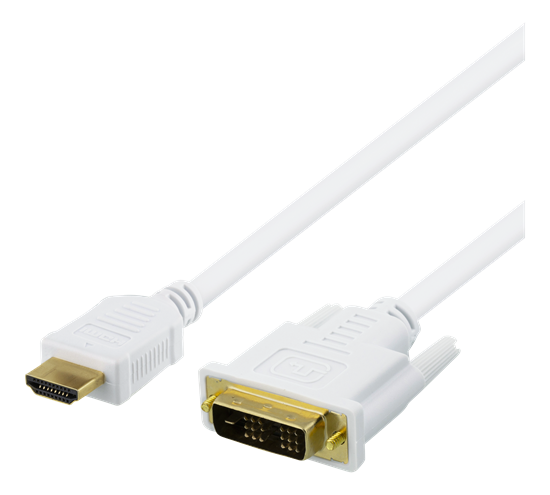 Picture of DELTACO HDMI – DVI kabelis, 7 m, „Full HD“, baltas HDMI – DVI adapterio kabelis, skirtas HDMI šaltin