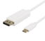 Picture of DELTACO USB-C – DisplayPort laidas, 4K UHD, paauksuotas, 1m, baltasKai prie nešiojamojo kompiuteri