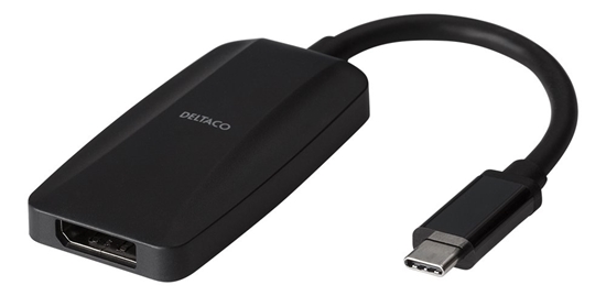 Picture of DELTACO USB-C to DisplayPort adapteris, 32,4 Gbit / s, 8K 30Hz dažniu, 1,8 m, juodasPrijunkite sav