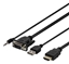 Picture of DELTACO VGA with audio to HDMI cable, VGA / HDMI / USB / 3.5mm, 1920x1080 at 60Hz, 2m, blackConnect