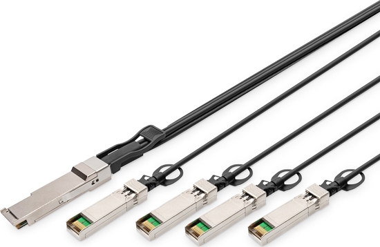 Picture of DIGITUS QSFP+ 40G 4XSFP+ 5 m DAC Kabel, 5m, schwarz