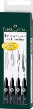 Attēls no Faber-Castell pisaki kreślarskie Faber Castell Pitt czarny 4 szt