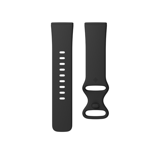 Picture of Fitbit | Versa 3/Sense Infinity Band, Black - Small | Flexible Water-Resistant Silicone | Silicone Loop & Peg Closure