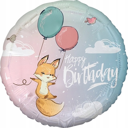 Изображение GoDan Balon foliowy Happy Birthday Lisek 18" Godan