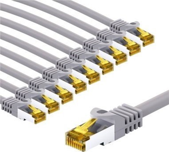 Picture of Goobay RJ45 kabel krosowy CAT 6A S/FTP (PiMF), 500 MHz, z CAT 7 kable surowym, 5 m, szary, zestaw 10 - Długość kabla 5 m