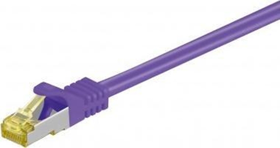 Picture of Goobay RJ45 patchkabel, CAT 6A S/FTP (PiMF), 500 MHz z CAT 7 kable surowym, Fioletowy - Długość kabla 0.25 m