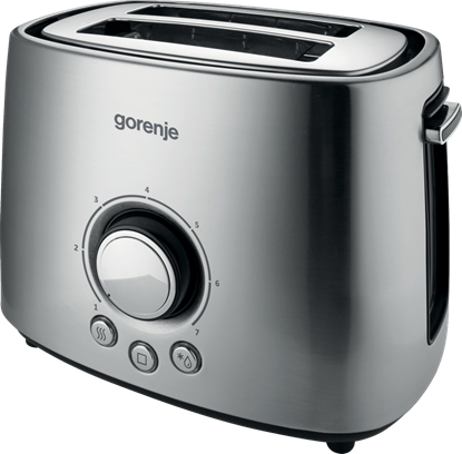 Attēls no Gorenje | Toaster | T1000E | Power 1000 W | Number of slots 2 | Housing material  Metal | Stainless Steel