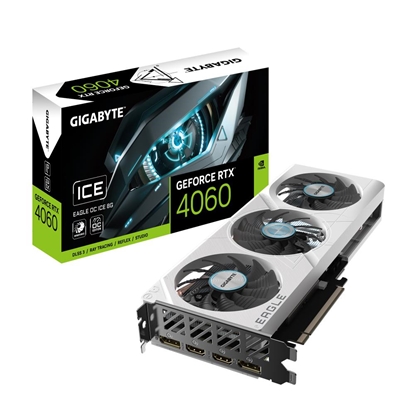 Picture of Graphics Card|GIGABYTE|NVIDIA GeForce RTX 4060|8 GB|GDDR6|128 bit|PCIE 4.0 16x|GPU 2505 MHz|2xHDMI|2xDisplayPort|GV-N4060EAGLEOCICE-8GD