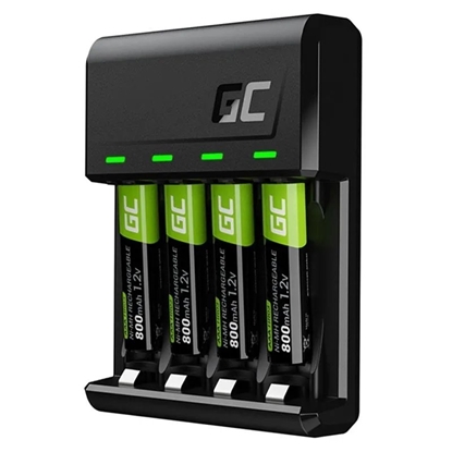 Attēls no Green Cell VitalCharger UBS-C Charger for AAA/AA batteries / 4x HR03 800mAh included