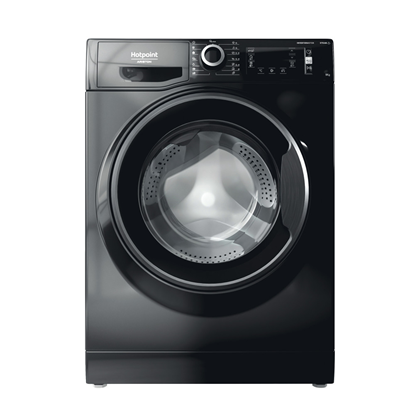 Picture of Hotpoint Washing Machine | NLCD 948 BS A EU | Energy efficiency class A | Front loading | Washing capacity 9 kg | 1351 RPM | Depth 61 cm | Width 60 cm | LCD | Steam function | Black