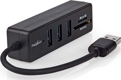 Attēls no HUB USB Nedis Nedis CCGB61250BK01 huby i koncentratory USB 3.2 Gen 1 (3.1 Gen 1) Type-A 5000 Mbit/s Czarny