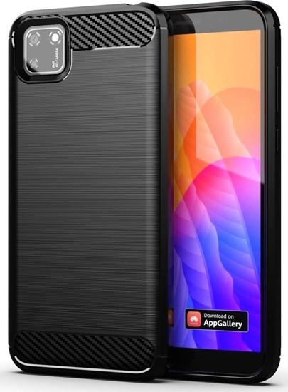 Picture of Hurtel Carbon Case elastyczne etui pokrowiec Huawei Y5p czarny uniwersalny