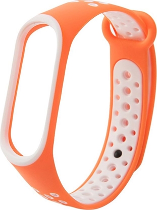 Picture of Hurtel Zamienna silikonowa opaska pasek do Xiaomi Mi Band 4 / Mi Band 3 Dots pomarańczowo-biały