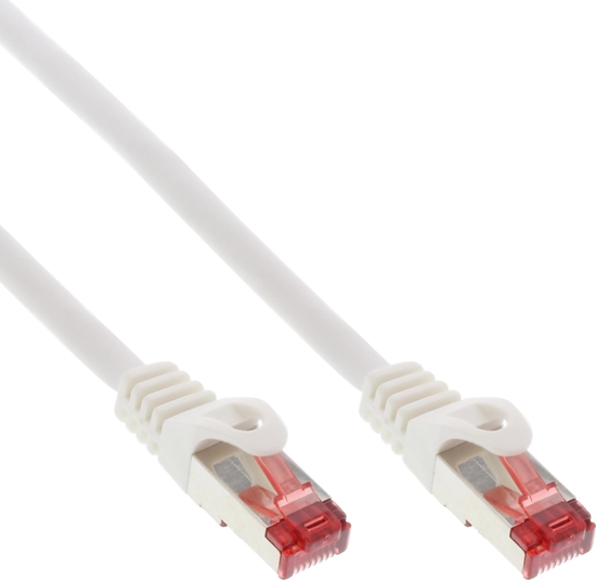 Picture of InLine 100pcs. Bulk-Pack InLine® Patch cable, S/FTP (PiMf), Cat.6, 250MHz, PVC, CCA, white, 0.5m