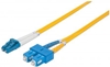 Picture of Intellinet Fiber Optic Patch Cable, OS2, LC/SC, 2m, Yellow, Duplex, Single-Mode, 9/125 µm, LSZH, Fibre, Lifetime Warranty, Polybag