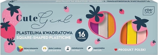 Изображение Interdruk Plastelina kwadratowa 16 kolorów Cute Girl