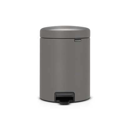 Изображение Jaunums! BRABANTIA atkritumu tvertne ar pedāli NewIcon, 5L, Mineral Concrete Grey