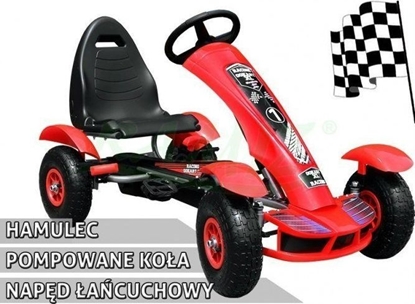 Изображение Joko Duży Gokart Pompowane Koła Czerwony