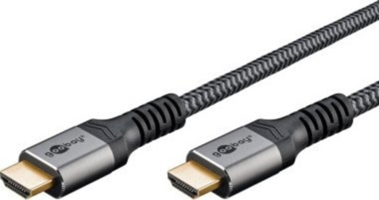 Изображение Kabel Goobay Przewód HDMI o dużej szybkości transmisji z Ethernetem, 0,5 m, Sharkskin Grey - Długość kabla 0.5 m