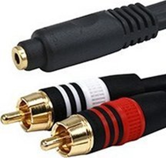 Изображение Kabel Monoprice Jack 3.5mm - RCA (Cinch) x2 0.15m czarny (0844660056126)