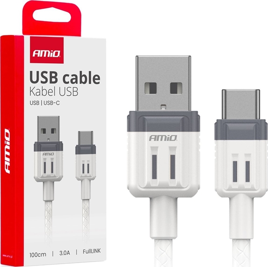 Picture of Kabel USB AMiO Kabel do ładowania usb-a - usb-c 3a 100cm fulllink amio-03905