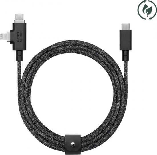 Изображение Kabel USB Native Union USB-C - USB-C + Lightning 2.4 m Czarny (BELT-PROCCL-COS-NP)