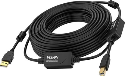 Picture of Kabel USB Vision USB-A - USB-B 15 m Czarny (TC 15MUSB+/BL/2)