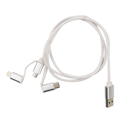 Picture of Kabelis MOB:A USB-A - 3in1, microUSB, lightning, USB-C, 1m, baltas / 1450006