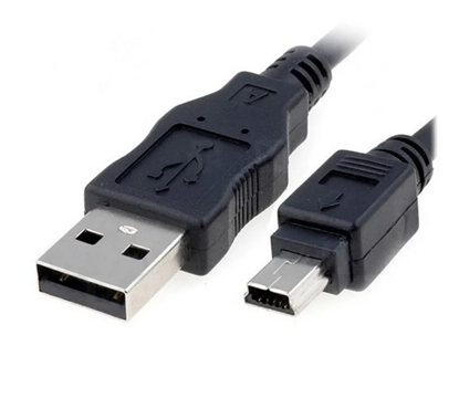 Picture of Kabelis USB 2.0 A Mini USB B barošana + datu pārraide 5Pin 0,5 metri Melns