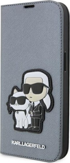 Изображение Karl Lagerfeld Etui Karl Lagerfeld KLBKP14LSANKCPG Apple iPhone 14 Pro bookcase srebrny/silver Saffiano Karl & Choupette