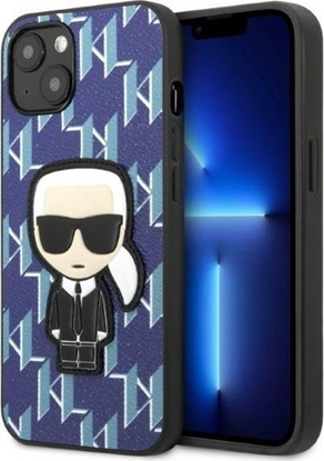 Изображение Karl Lagerfeld Etui Karl Lagerfeld KLHCP13MPMNIKBL Apple iPhone 13 hardcase niebieski/blue Monogram Ikonik Patch