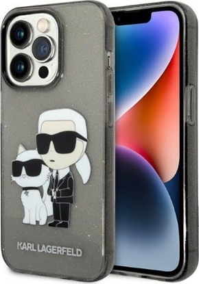 Изображение Karl Lagerfeld Etui Karl Lagerfeld KLHCP14LHNKCTGK Apple iPhone 14 Pro czarny/black hardcase IML GLIT NFT Karl&Choupette