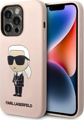 Attēls no Karl Lagerfeld Etui Karl Lagerfeld KLHCP14XSNIKBCP Apple iPhone 14 Pro Max hardcase różowy/pink Silicone Ikonik