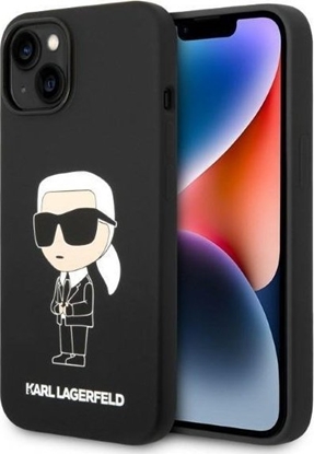 Attēls no Karl Lagerfeld Etui Karl Lagerfeld KLHMP14SSNIKBCK Apple iPhone 14 hardcase czarny/black Silicone Ikonik Magsafe