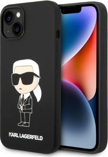 Picture of Karl Lagerfeld Etui Karl Lagerfeld KLHMP14SSNIKBCK Apple iPhone 14 hardcase czarny/black Silicone Ikonik Magsafe